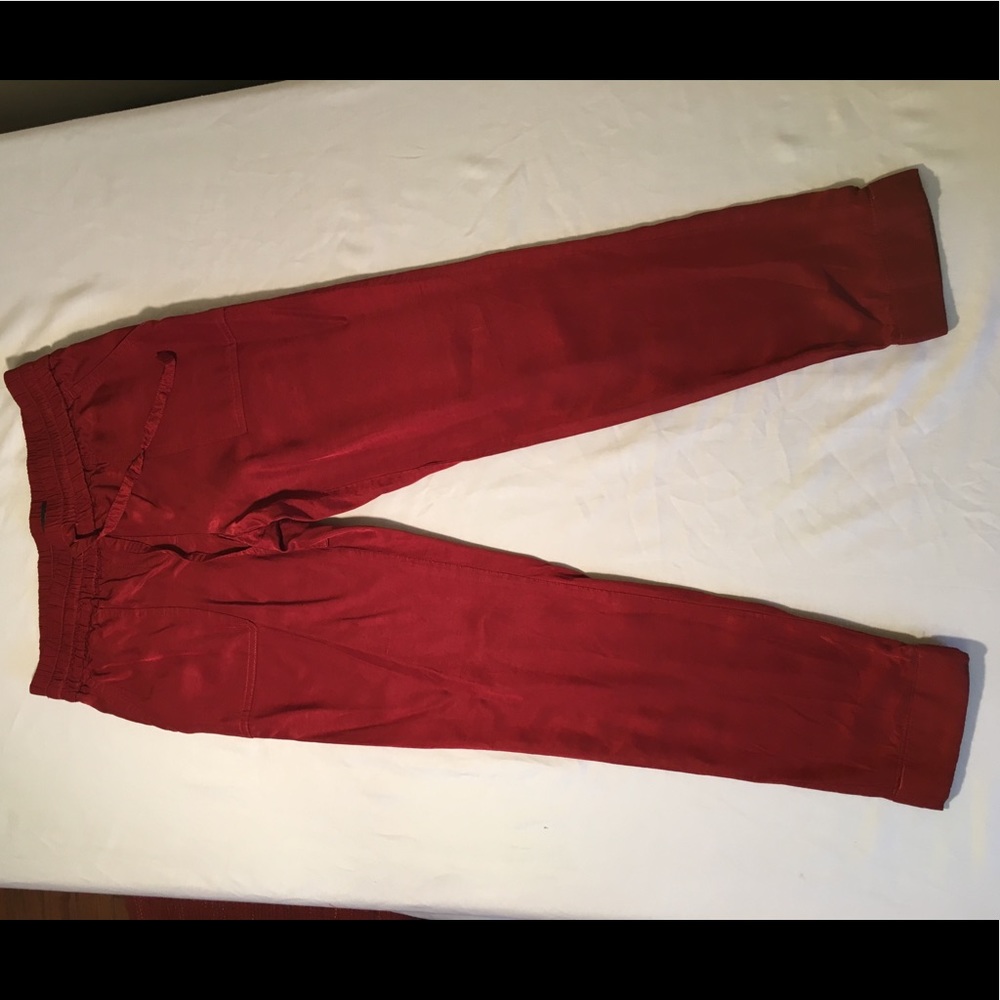 Loft red silk pants